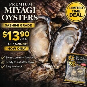 [HUGE PRICE DROP] Miyagi Sashimi Grade Japanese Oysters (1kg)
