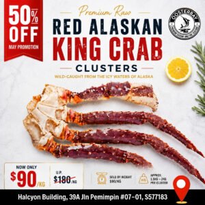 [50% OFF MAY PROMOTION] Raw Red Alaskan King Crab Clusters (By Weight)