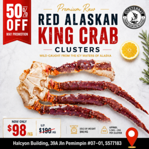 [50% OFF MAY PROMOTION] Raw Red Alaskan King Crab Clusters (By Weight)
