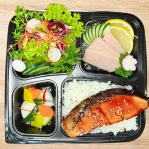 Salmon Teriyaki with Sashimi Bento Set