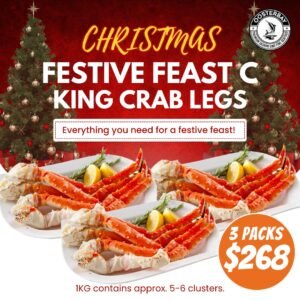 [XMAS PROMO 2025] Festive Feast C - Live Cooked Japanese King Crab 3 Clusters (Approx. 2.5-3KG)
