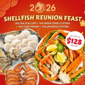 [CNY] Shellfish Reunion Feast (Sea Scallop 1kg + Snow Crab 1kg + Tiger Prawn 1kg + BBQ Oyster 1kg)