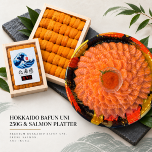 [THIS WEEK FLASH SALE] Uni & Salmon Combo Deal (Salmon Feast Sashimi Platter) + Hokkaido Bafun Uni (250g)
