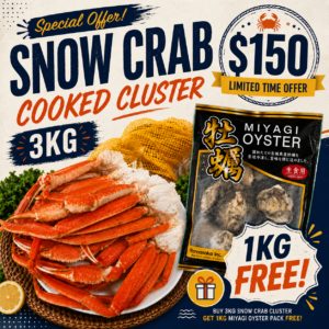 Premium Snow Crab Cluster Bundle 3KG | Free Miyagi Oysters