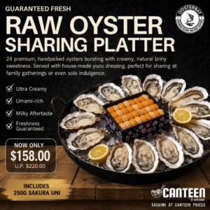 Raw Oyster Platter (24 Pieces) with Yuzu Dressing & 250g Sakura Uni Bundle